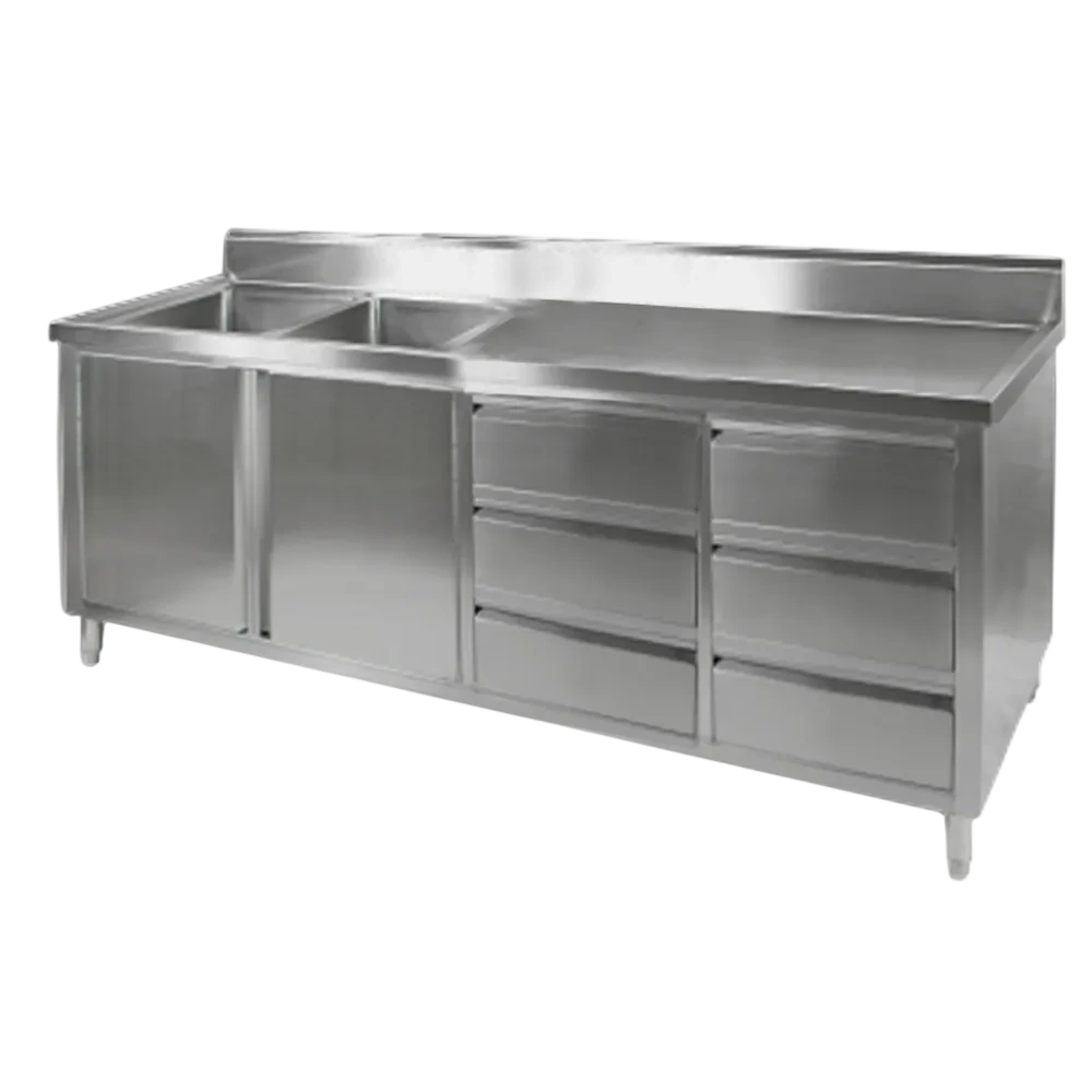 Modular Systems DSC-2400L-H TIDY CABINET WITH DOUBLE LEFT SINKS