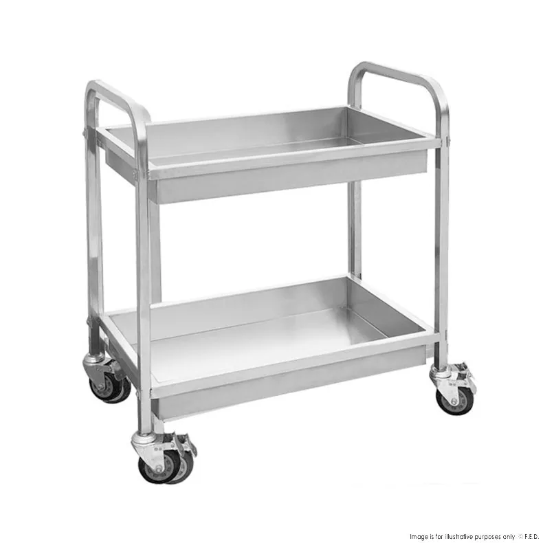 FED YC-102D Stainless Steel Utility Trolley with 2 Shelves