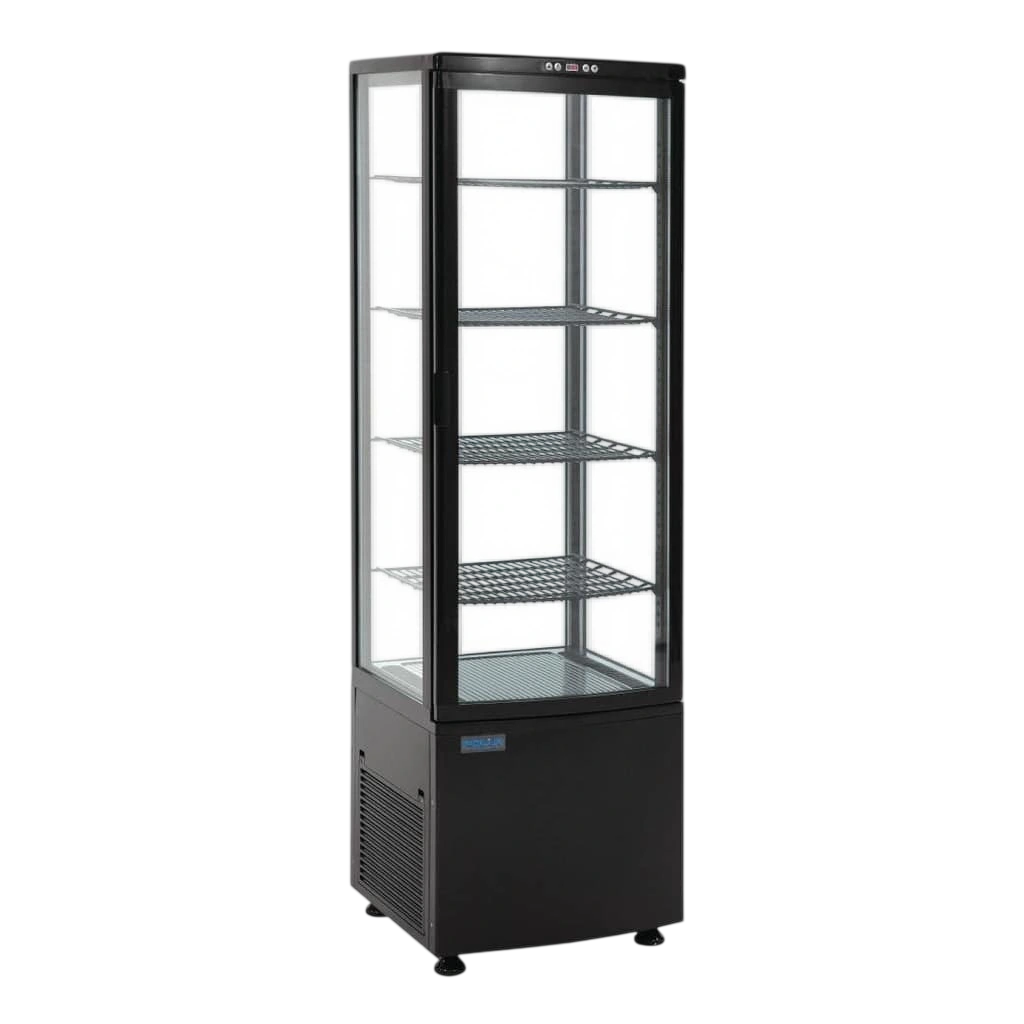 Polar DP289-A C-Series Curved Door Display Fridge – 235L, Black commercial kitchen equipment