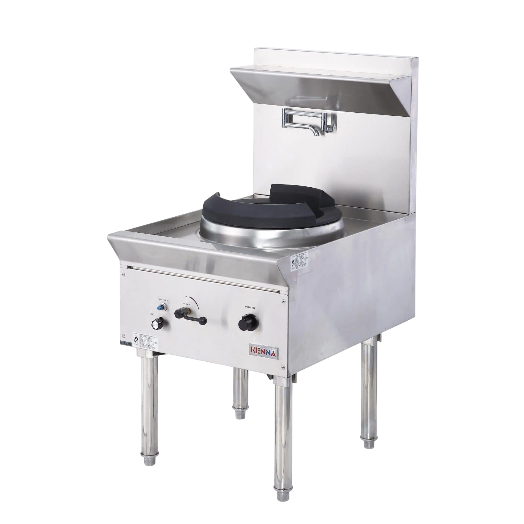 Kenna Compact Single Wok Station | 304 Stainless Steel, Air-Cooled commercial kitchen equipment