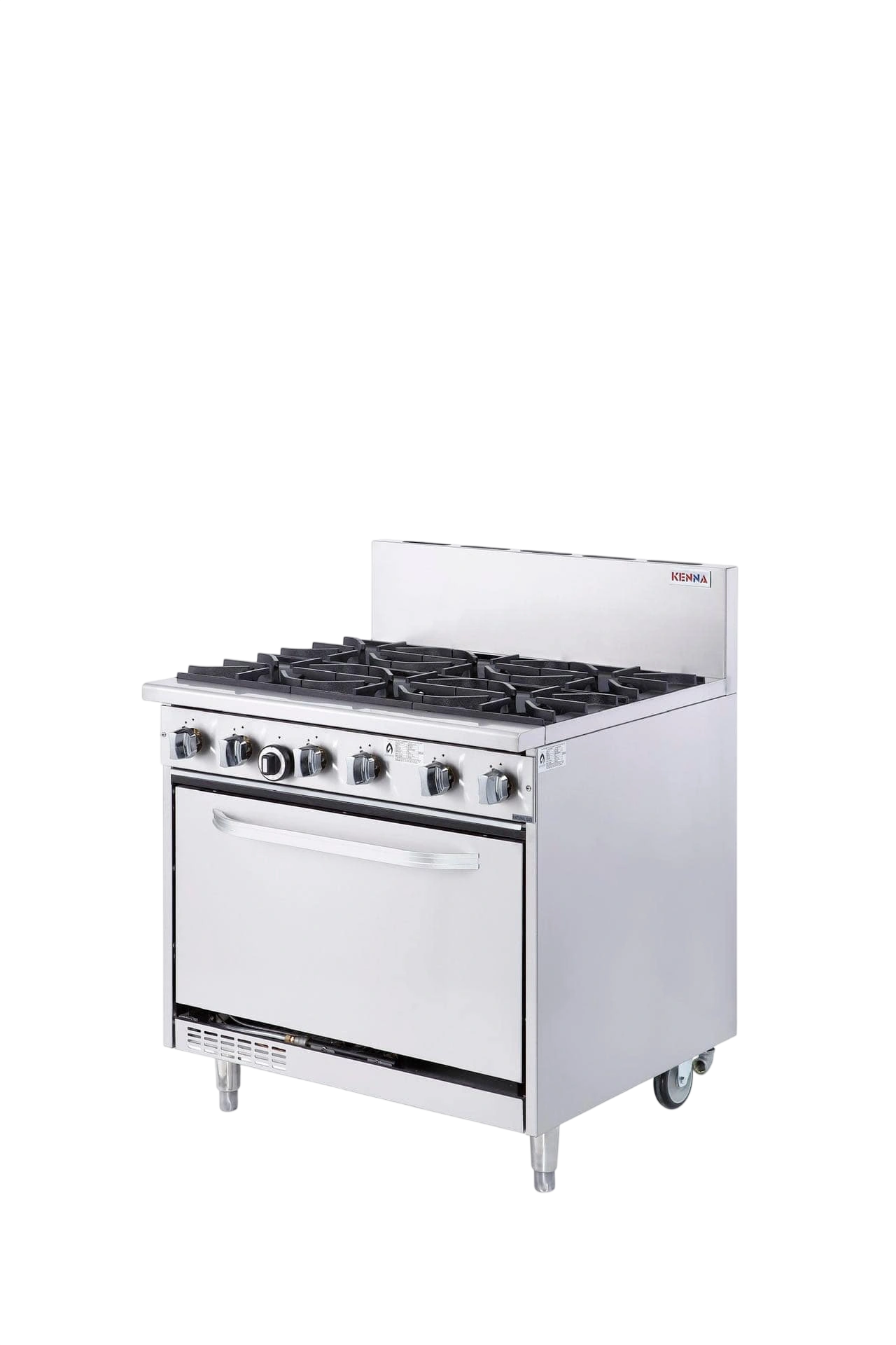 Kenna KNCT+O Commercial Gas Stove with Oven – 4 or 6 Burners, Heavy-Duty
