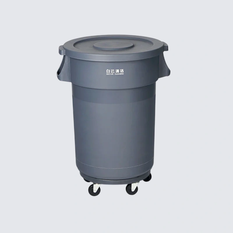 Kitchen Knock 014727 Plastic Bin Round - 80L - with Flat Lid
