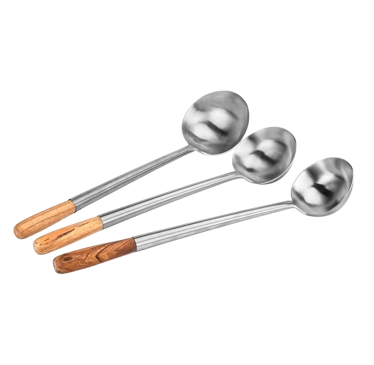Kitchen Knock 072924 Ladle - S/S 400g - Wooden Handle