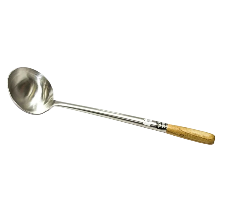 Kitchen Knock 072926 Ladle - S/S 600g - Wooden Handle