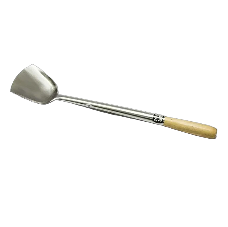Kitchen Knock 080696 Chinese Spatula - S/S #1 - Wooden Handle - 515mm