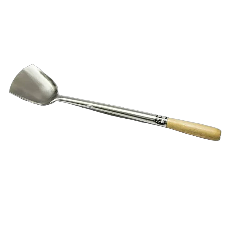 Kitchen Knock 080697 Chinese Spatula - S/S #2 - Wooden Handle - 510mm