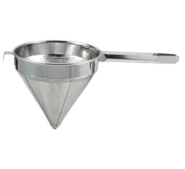KitchenKnock Stainless Steel Coarse Conical Strainer - 300mm commercial kitchen equipment