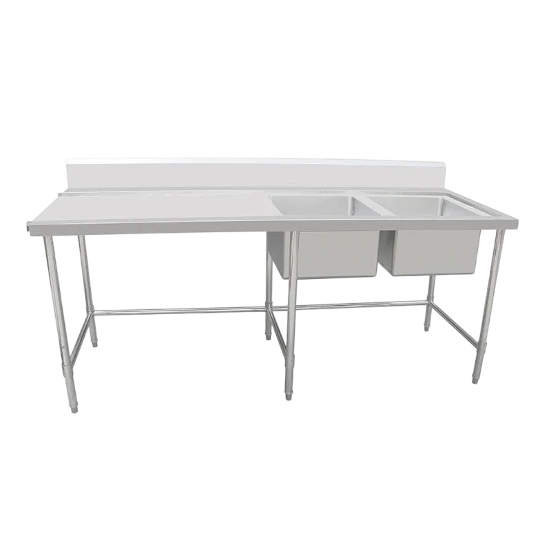 Kitchen Knock 419956 Double Sink Bench – Right Sink 2400x600mm | SUS304 Top