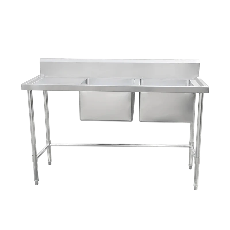 Kitchen Knock 631582 Double Sink Bench – Left Sink 1500x700mm | SUS304 commercial kitchen equipment
