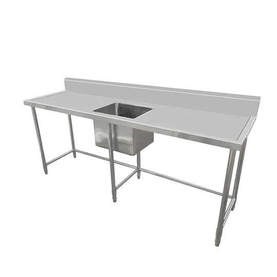 Kitchen Knock 631122 Single Sink Bench – 2100x600mm Stainless | Centre Sink commercial kitchen equipment