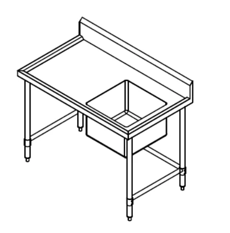 Kitchen Knock 419941 Single Sink Bench– 1200mm Right Side commercial kitchen equipment