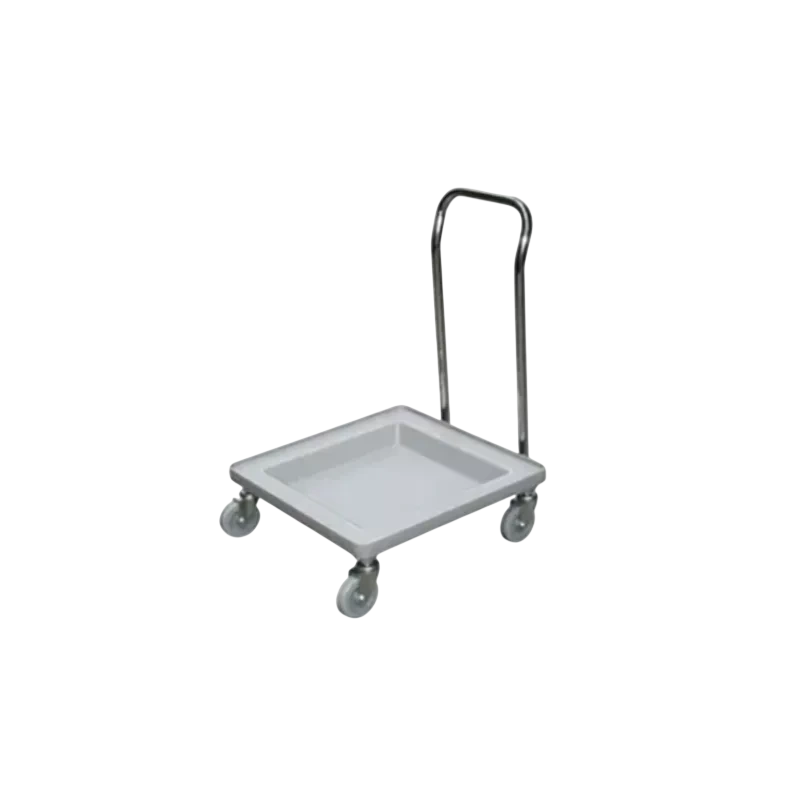 Kitchen Knock 415785 dishwasher rack trolley with food‑grade polypropylene, 540mm, no power, grey – front view, Australia