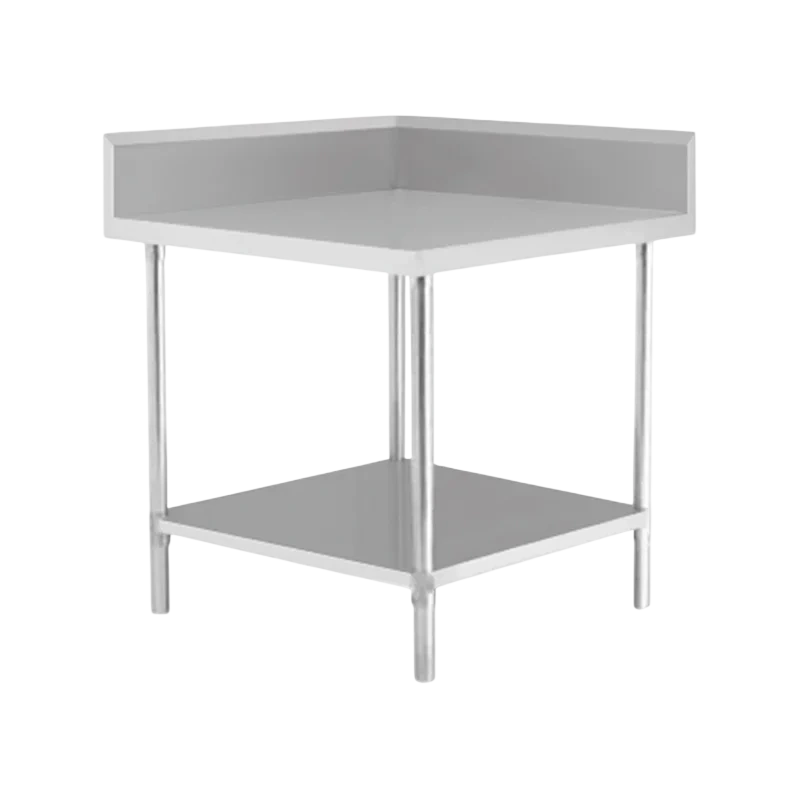 Kitchen Knock 632239 600mm Stainless Steel Corner Bench with Splashback commercial kitchen equipment