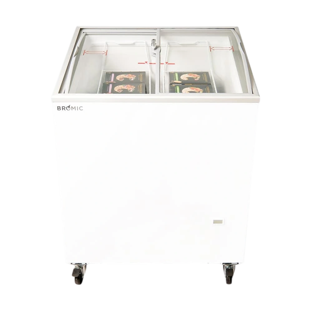 Bromic 3735301-NR CF0200ATCG-NR 176L Curved Glass Top Display Chest Freezer