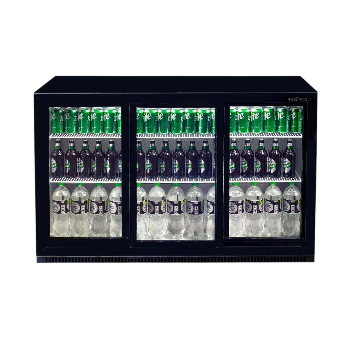Bromic BB0330GDS-NR-1 Triple Door Sliding Back Bar Fridge – 307L commercial kitchen equipment