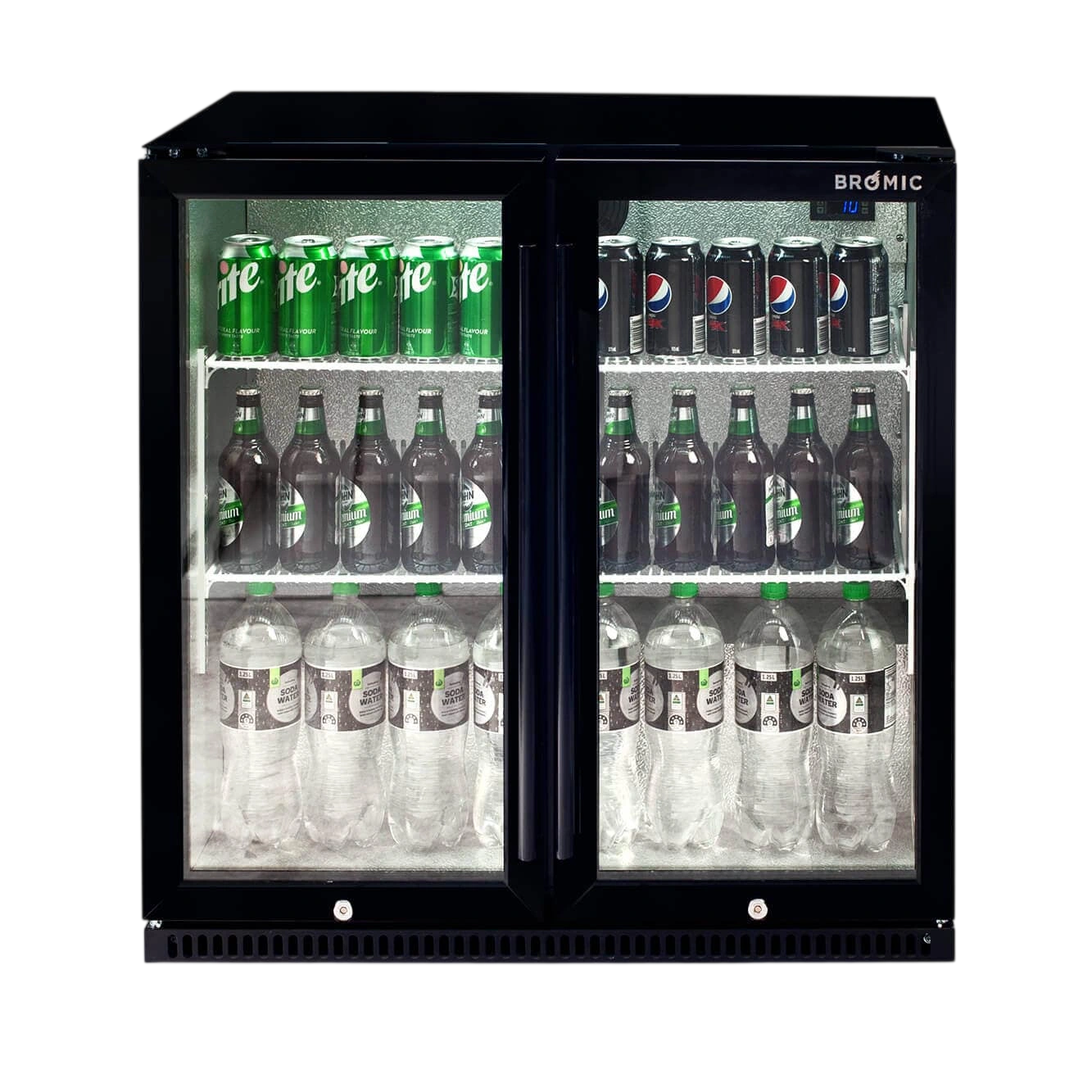 Bromic 3736071-1 BB0200GD-NR-1 Back Bar Fridge – 190L, Double Glass Doors