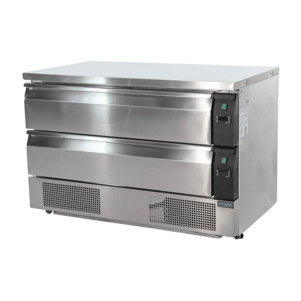 Polar DA997-A U-Series Double Drawer Counter Fridge Freezer – 6x 1/1 GN commercial kitchen equipment