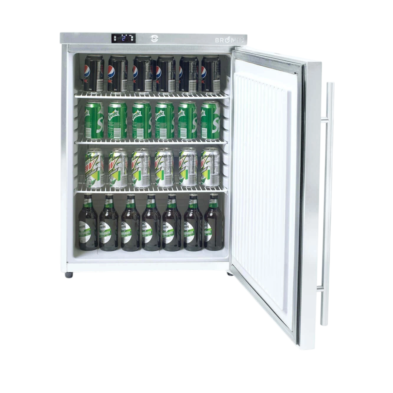 Bromic 3736254 UBC0140SD-NR Under Bench Fridge – 138L, Stainless Steel, 1 Door