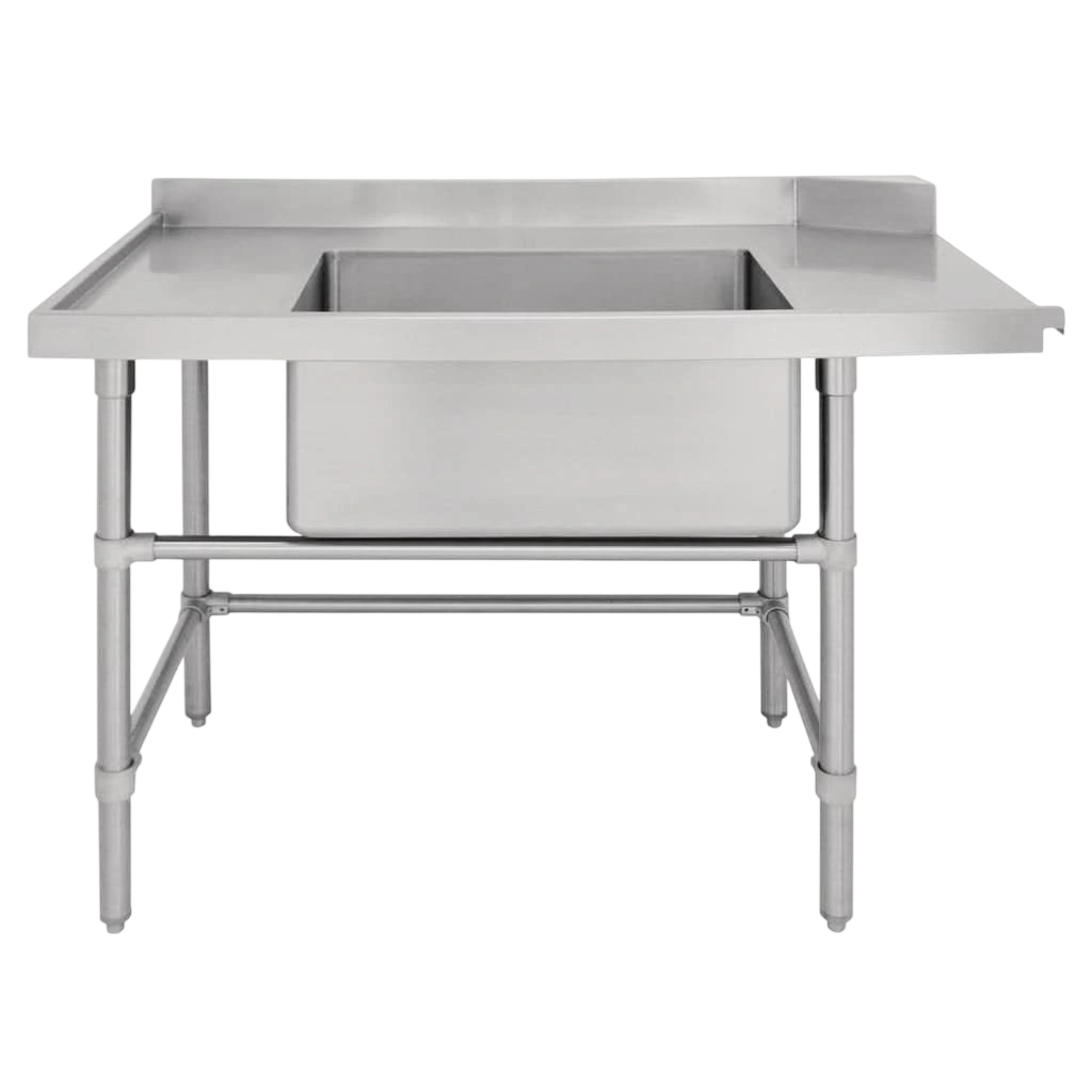 Vogue Dishwasher Inlet Table with Sink 90mm outlet - 1800x700x960mm L/H (DE471) commercial kitchen equipment