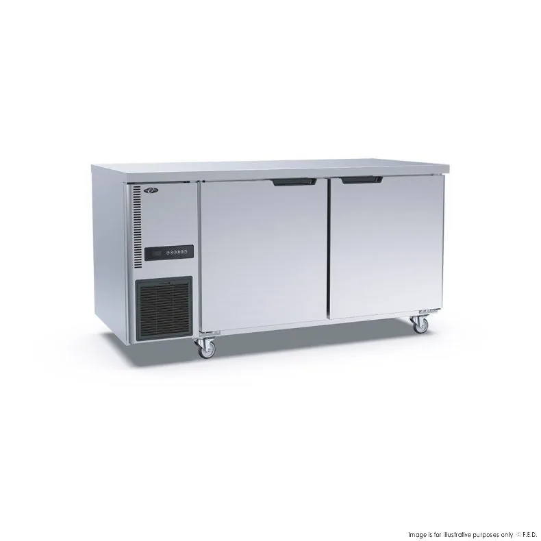 Thermaster TL1500BT stainless steel double door workbench freezer
