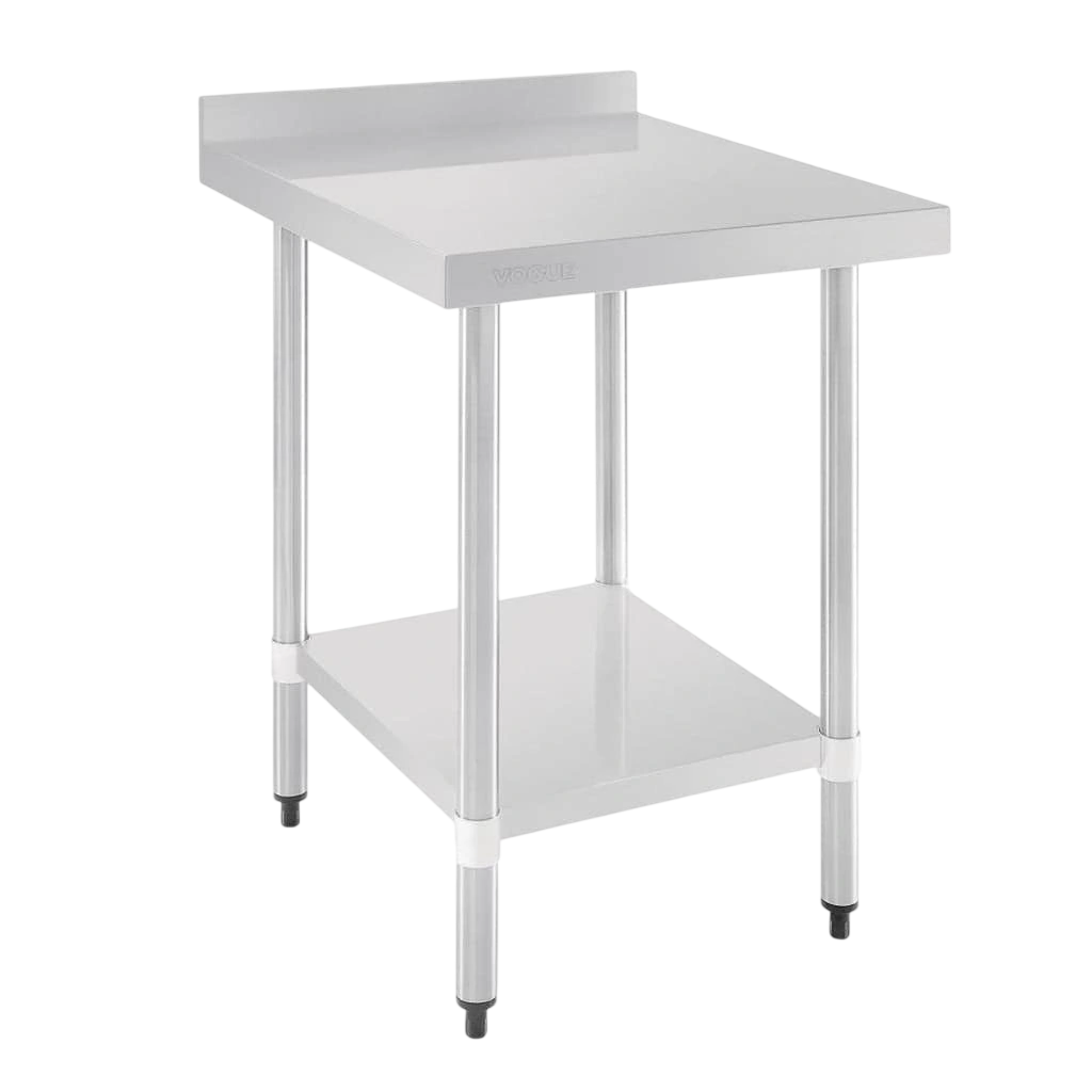 Vogue GJ505 Stainless Steel Prep Table with Splashback – 600mm commercial kitchen equipment
