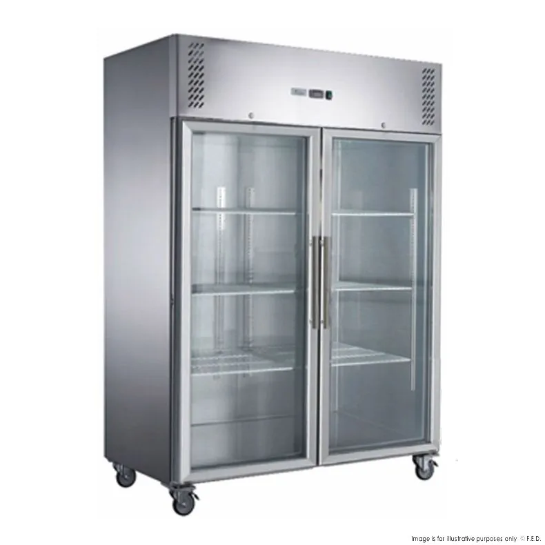 FED-X XURF1200G2V 1200L Double Glass Door Upright Freezer