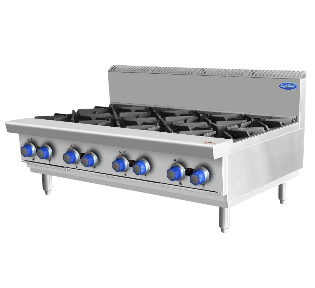 CookRite AT80G8B-C 8-Burner Open Gas Benchtop Cooktop – 1200mm commercial kitchen equipment