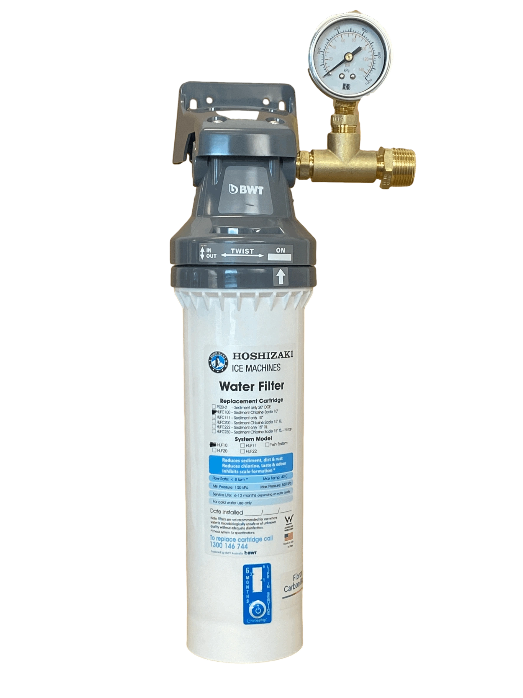 Hoshizaki 87000148 Water Filter Kit HLF10G with Gauge