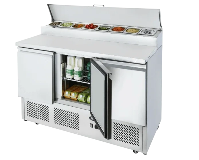 Atosa ESL3853 3-Door Pizza Counter Fridge – Open Top, 1365mm commercial kitchen equipment