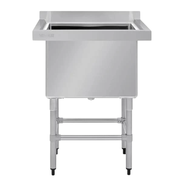 Vogue HC910 Deep Pot Sink 770×600mm – 100L, 90mm Drain, Splashback