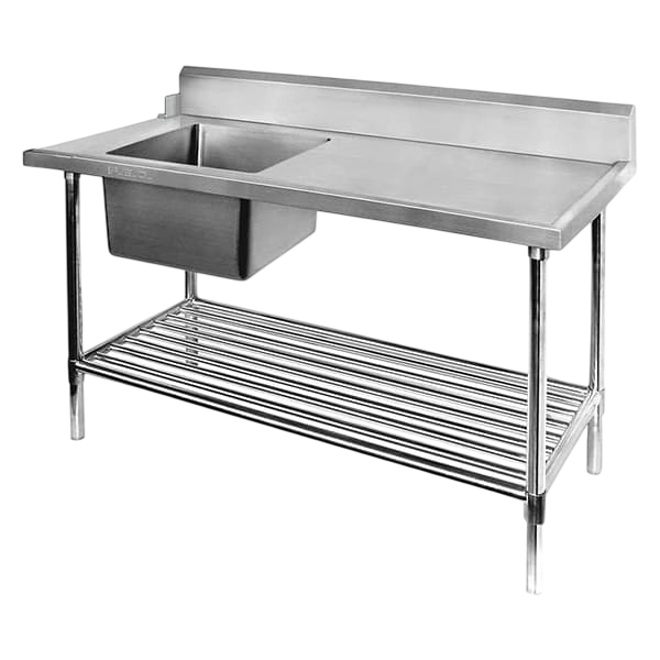 FED SSBD7-1500L/A Dishwasher Inlet Bench – 1500mm, Left Sink, SUS304 commercial kitchen equipment