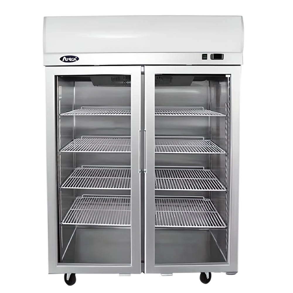 Atosa YCF9402 Double Glass Door Refrigerator – 900L, 43°C Rated commercial kitchen equipment