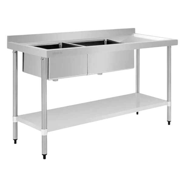 Vogue HC916 Double Bowl Sink R/H Drainer – 1500×700mm, Stainless Steel commercial kitchen equipment