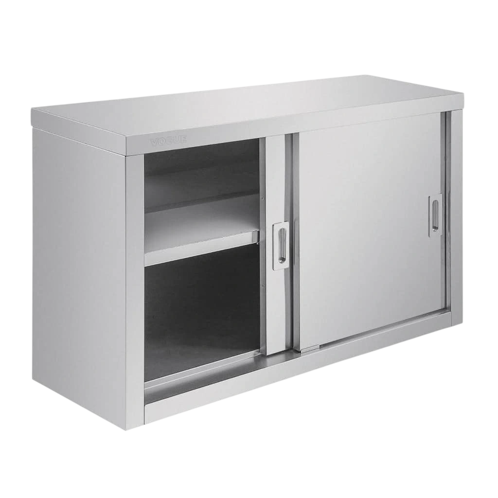 Vogue CE150 Stainless Steel Wall Cupboard – 900mm Sliding Doors, Commercial commercial kitchen equipment