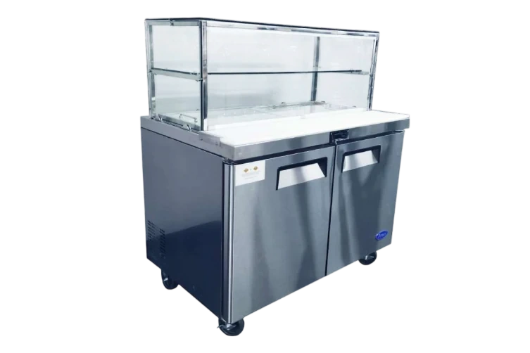 Atosa MSF8302G 2-Door Sandwich Bar with Glass Canopy