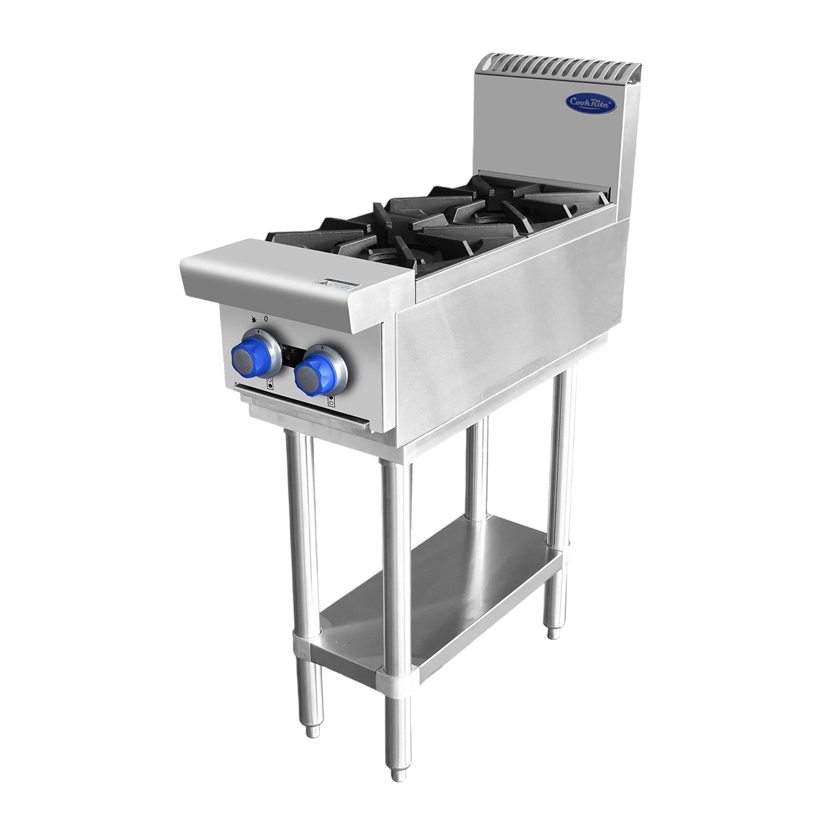 CookRite AT80G2B-F-LPG 2 Burner LPG Gas Cooktop with Stand | 28MJ commercial kitchen equipment