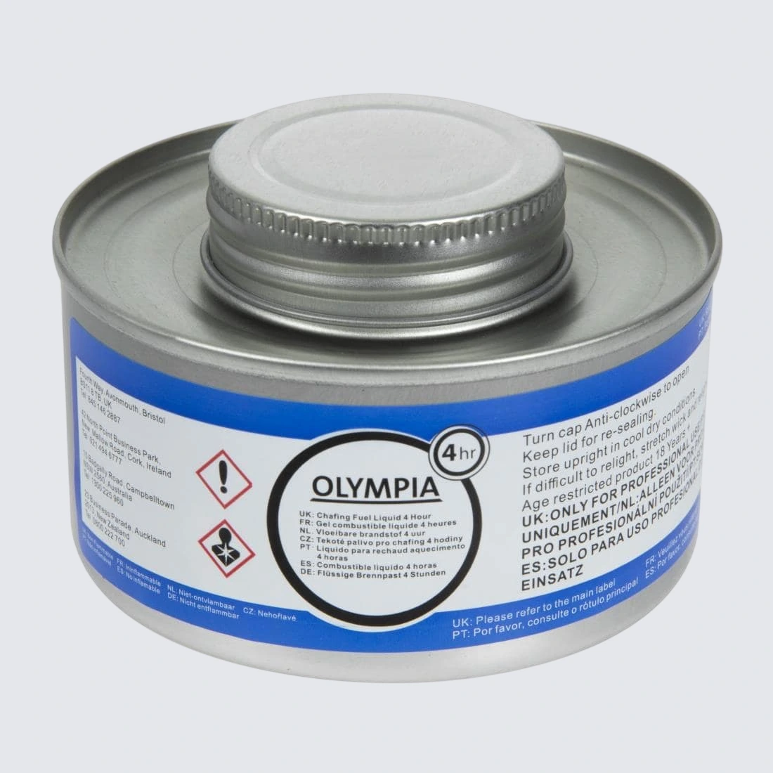Olympia Chafing Liquid Fuel 4 Hour (Pack 12) commercial kitchen equipment