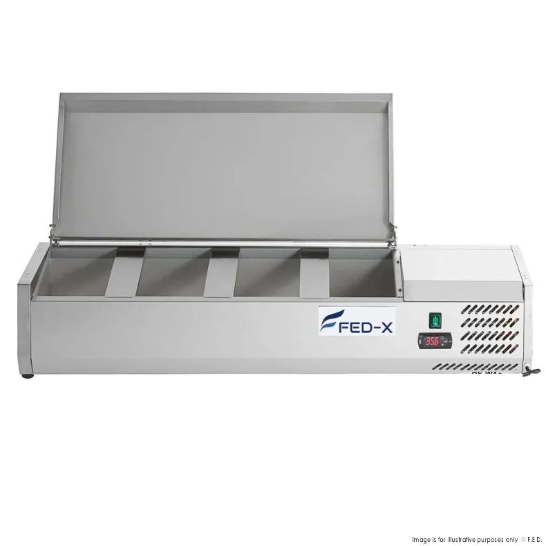 FED-X XVRX1200/380S Compact Salad Bench with Stainless Steel Lid