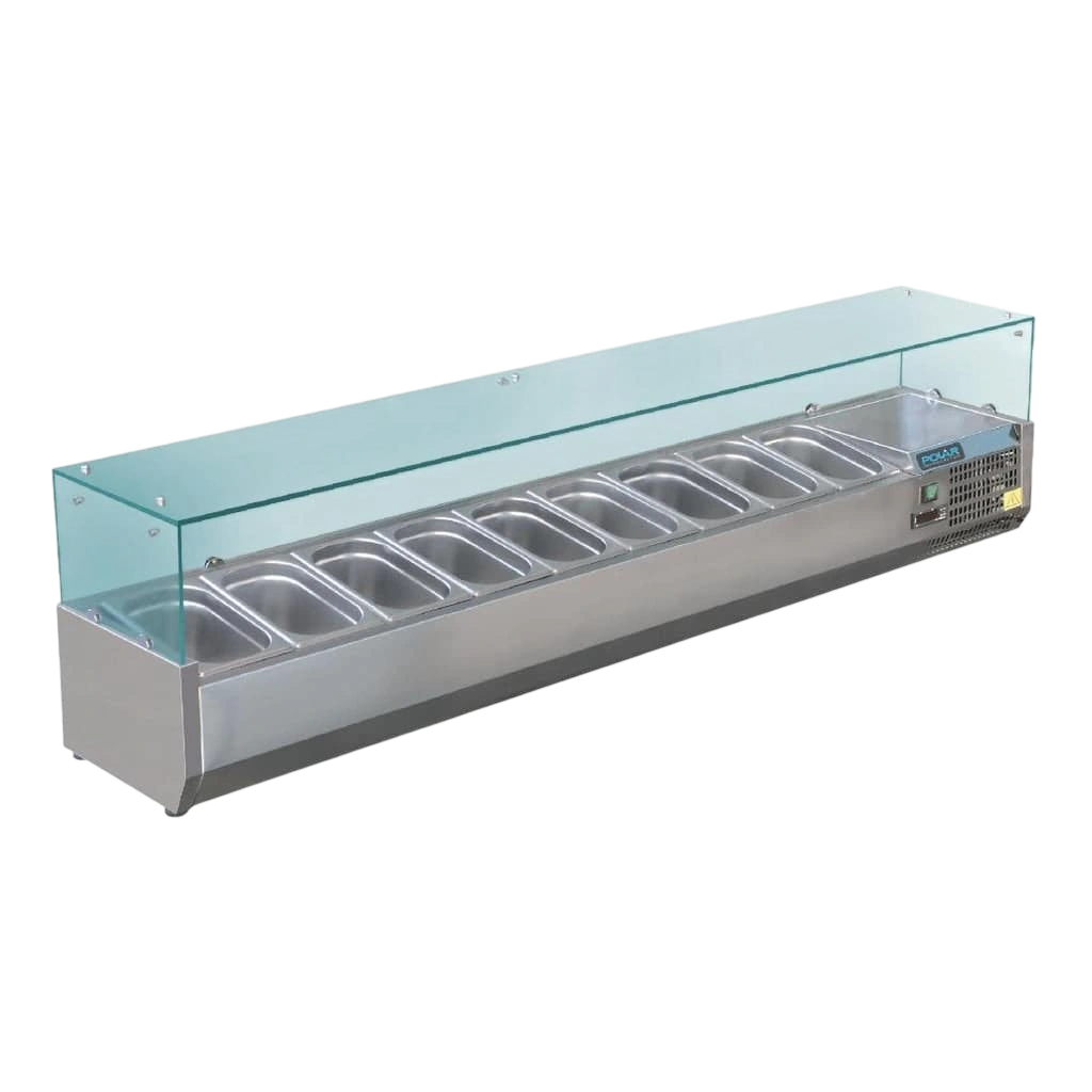 Polar GD878-A G-Series Countertop Prep Fridge – 9× 1/3GN commercial kitchen equipment