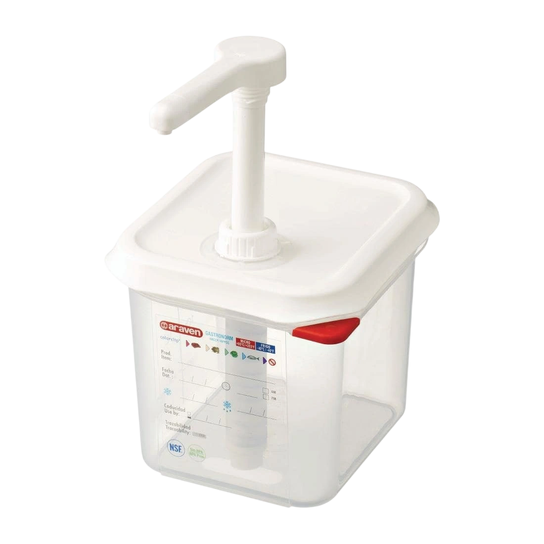 Araven Sauce Dispenser with Pump GN 1/6 2.6L – Portion Control Solution commercial kitchen equipment