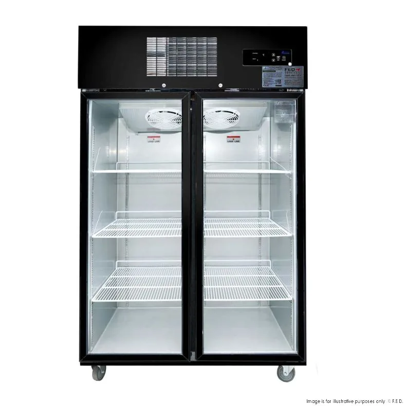 Thermaster SUCG1000B Double Glass Door Display Fridge – Black 1000L