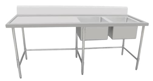 Kitchen Knock 631605 Stainless Steel Double Sink Dishwasher Bench – Left Inlet 2100×700 mm commercial kitchen equipment