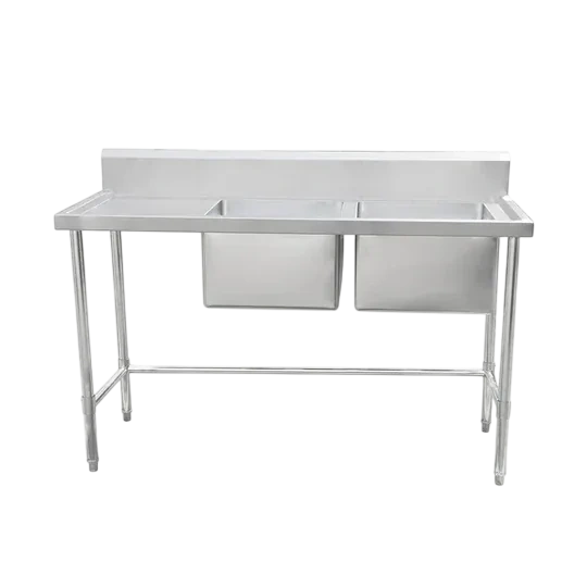 Kitchen Knock 631606 Double Right Sink Bench – 1500×700mm | 304 S/S commercial kitchen equipment