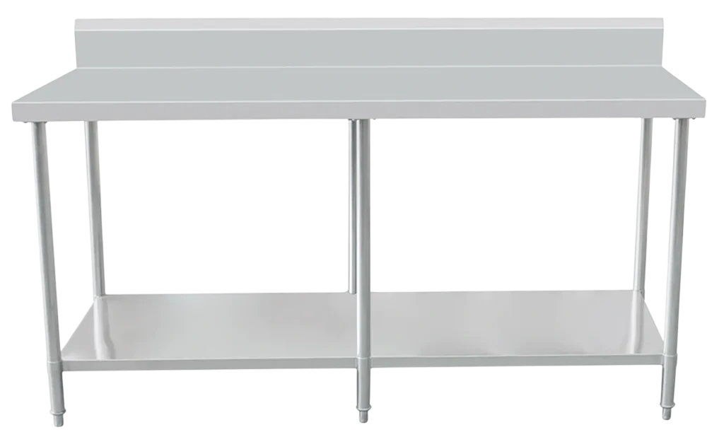 Kitchen Knock 631615 stainless steel workbench 2100x600mm with splashback and timber layer – Australia