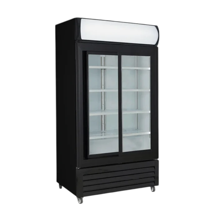 Thermaster LG-1000SDBP Upright Drink Fridge – 1000L, Sliding Glass Doors, Black commercial kitchen equipment