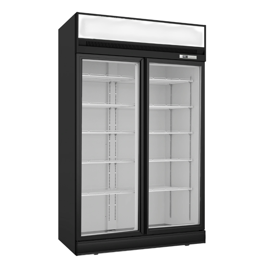 Thermaster LG-1006DF Double Glass Door Freezer – 1006L, Black, LED Display
