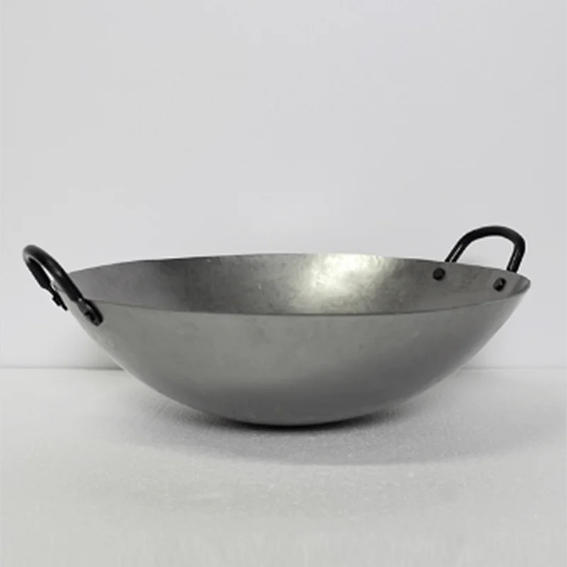 Kitchen Knock 16" Iron Wok – Dual Loop Handle, Round Base commercial kitchen equipment