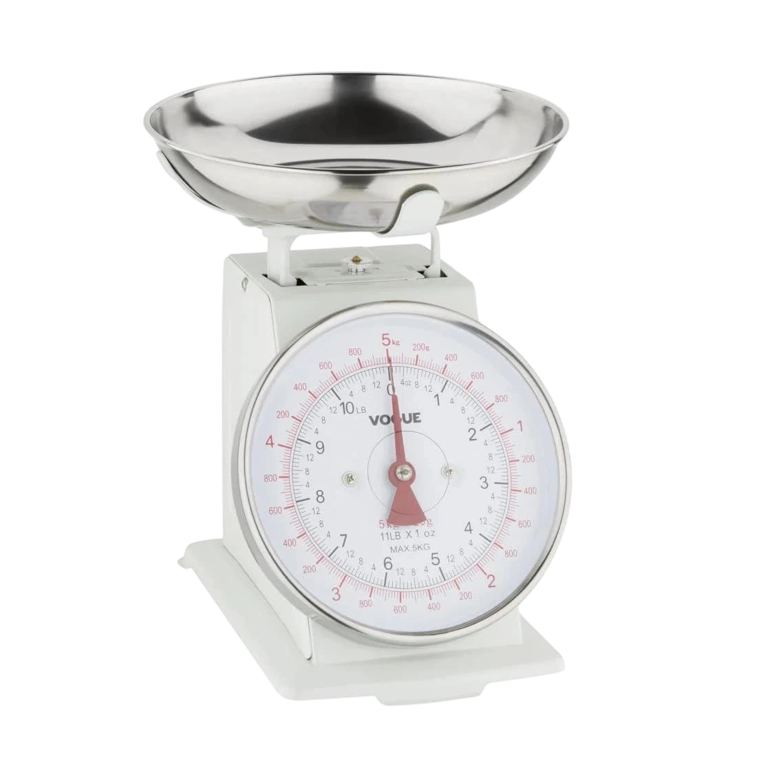Vogue F172 Kitchen Scale Bowl Top – 5kg/11lbs, Stainless Steel, 20g Graduation