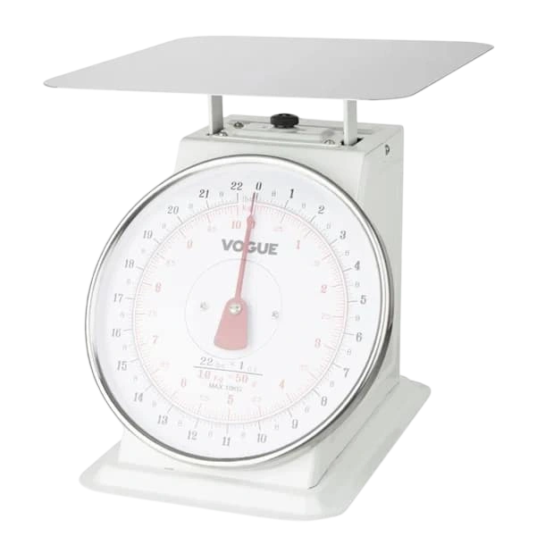 Vogue F173 Stainless Steel Flat Top Kitchen Scale - 10kg, Grad. 50g, Code: F175