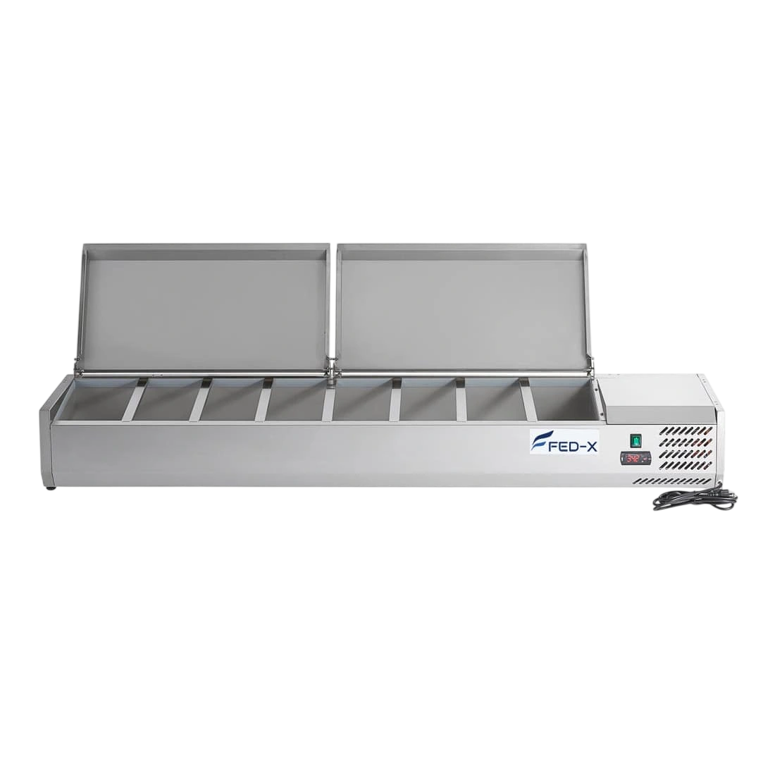 FED-X XVRX1800/380S Bench top Salad Bar with Stainless Steel Lids commercial kitchen equipment